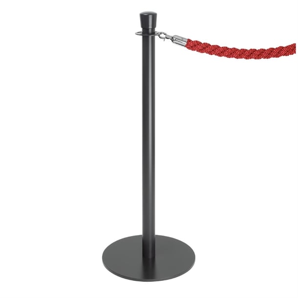 Bolero Flat Base Barrier Posts Black (2 Pack) gp638