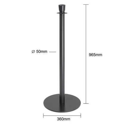 Bolero Flat Base Barrier Posts Black (2 Pack) gp638