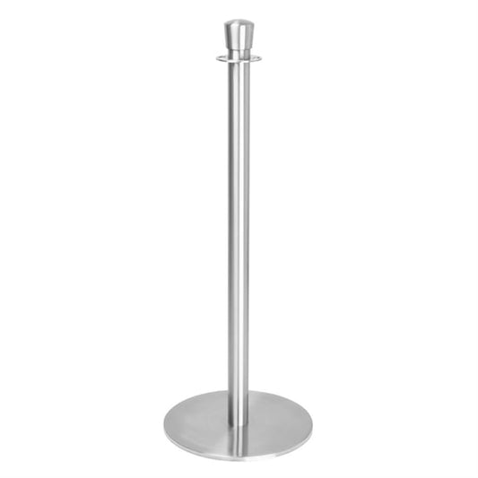 Bolero Flat Base Barrier Posts Brushed Stainless Steel (2 Pack) gp639
