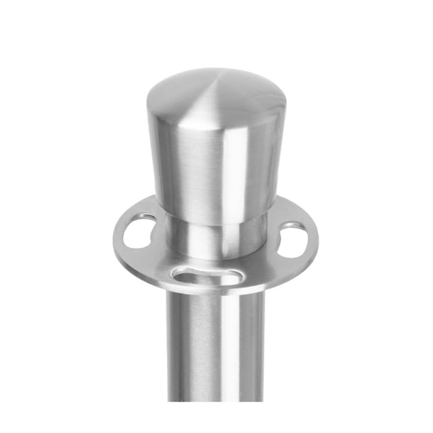 Bolero Flat Base Barrier Posts Brushed Stainless Steel (2 Pack) gp639