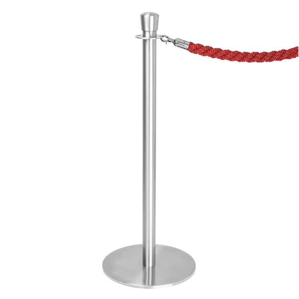Bolero Flat Base Barrier Posts Brushed Stainless Steel (2 Pack) gp639