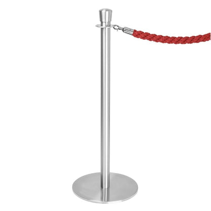 Bolero Flat Base Barrier Posts Brushed Stainless Steel (2 Pack) gp639