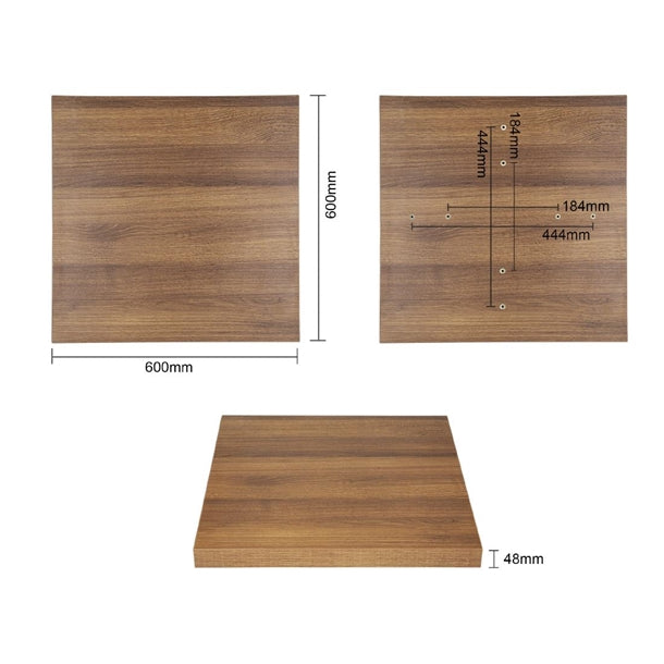 Bolero Pre-drilled Square Tabletops Rustic Oak p_gr324