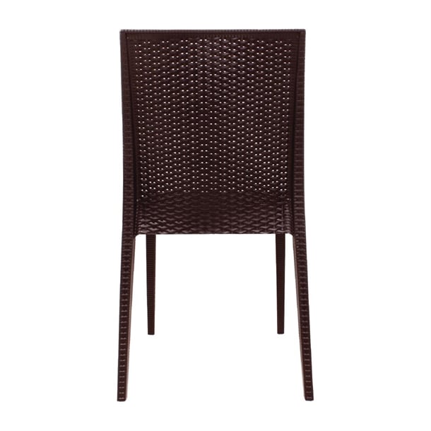 Bolero PP Rattan Bistro Side Chairs Brown (4 Pack) gr361