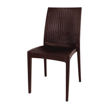 Bolero PP Rattan Bistro Side Chairs Brown (4 Pack) gr361