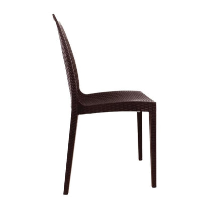 Bolero PP Rattan Bistro Side Chairs Brown (4 Pack) gr361