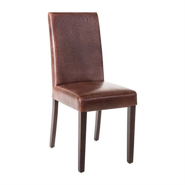 Bolero Faux Leather Dining Chair Antique Brown (2 Pack) gr369