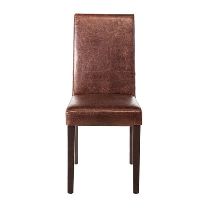 Bolero Faux Leather Dining Chair Antique Brown (2 Pack) gr369