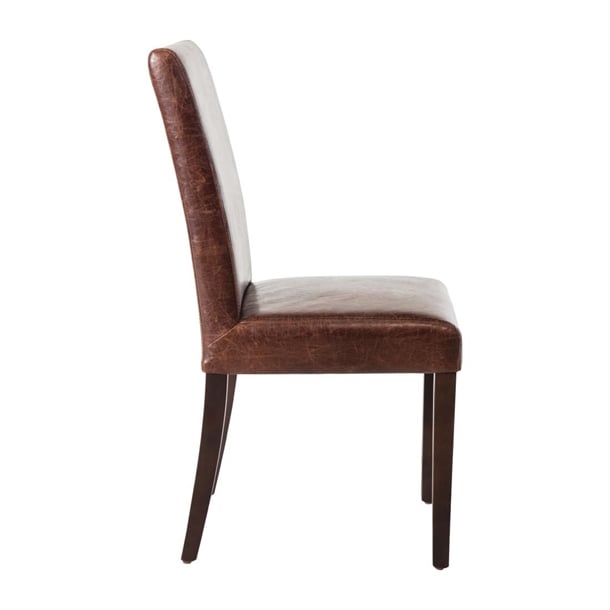 Bolero Faux Leather Dining Chair Antique Brown (2 Pack) gr369