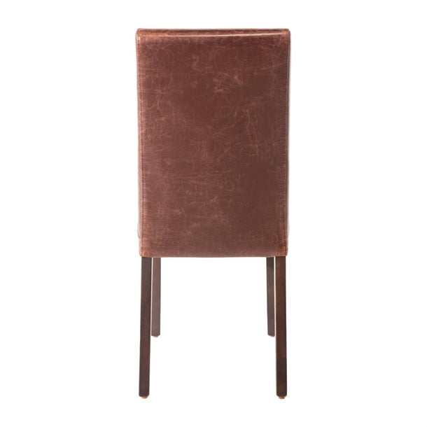 Bolero Faux Leather Dining Chair Antique Brown (2 Pack) gr369