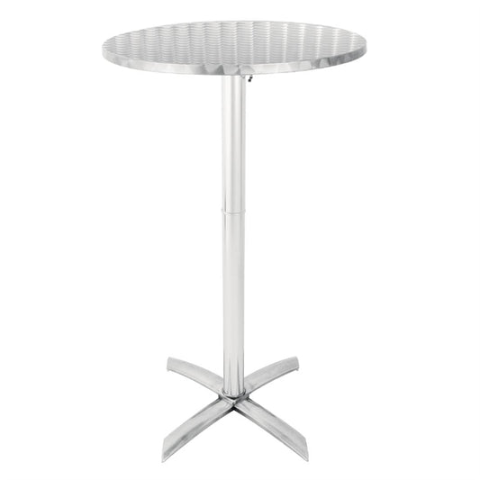 Bolero Round Flip Top Poseur Table Stainless Steel 600mm gr396