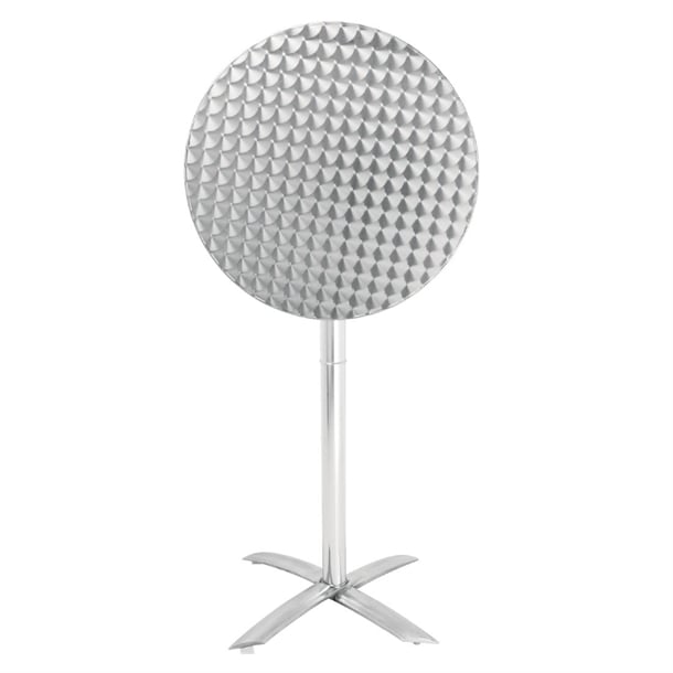 Bolero Round Flip Top Poseur Table Stainless Steel 600mm gr396