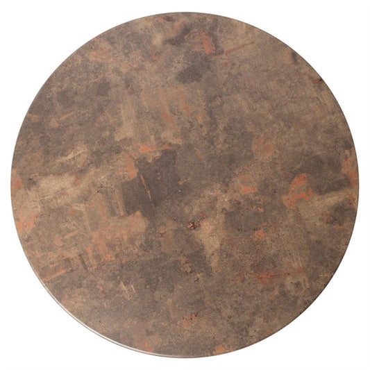 Werzalit Pre-drilled Round Table Top  Rust Brown 700mm gr639