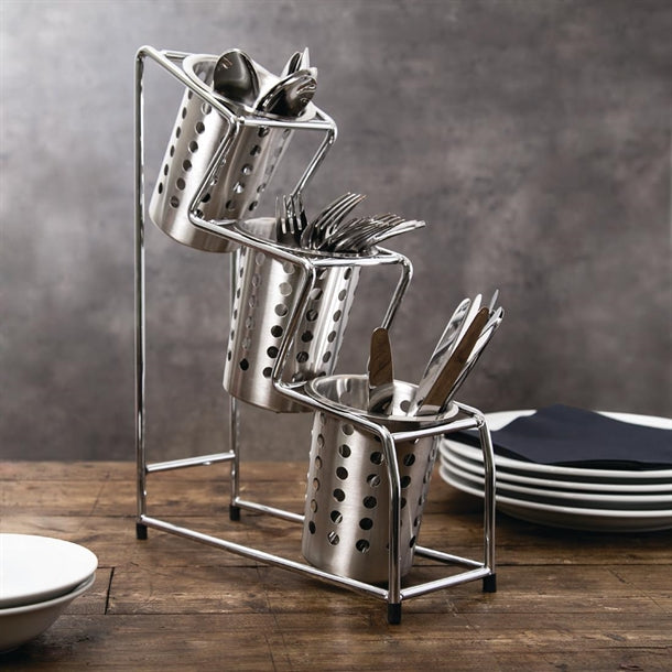 Craven Chrome Plated Cutlery 3 Pot Holder ce685