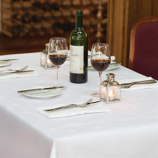 Mitre Luxury Satin Band Napkins Cotton White (10 Pack) hb559