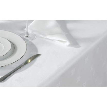 Mitre Luxury Luxor Tablecloth Ivy Leaf White p_gw455