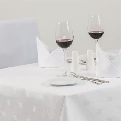 Mitre Luxury Luxor Tablecloth Ivy Leaf White p_gw455
