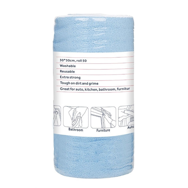 Nisbets Essentials Blue Micro Fibre Cloth 300x300mm - Roll of 50 tear-off sheets ha817