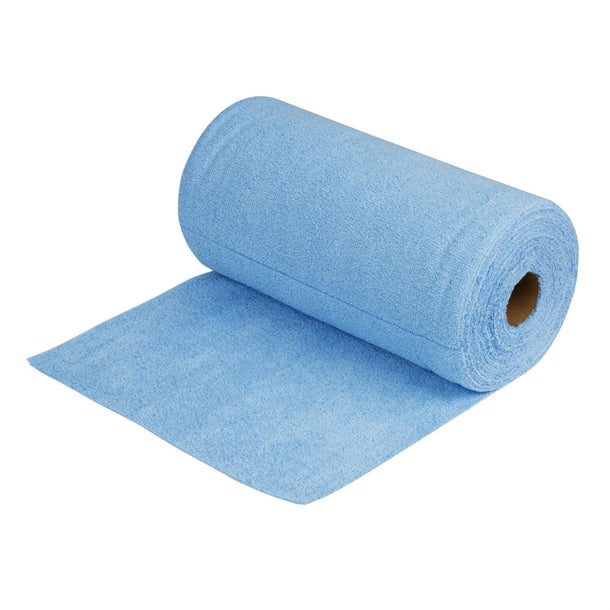 Nisbets Essentials Blue Micro Fibre Cloth 300x300mm - Roll of 50 tear-off sheets ha817