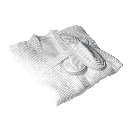 Mitre Essentials Honeycomb Bathrobe and Slipper Set p_hb540