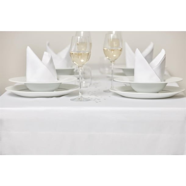 Mitre Luxury Satin Band Napkins Cotton White (10 Pack) hb559