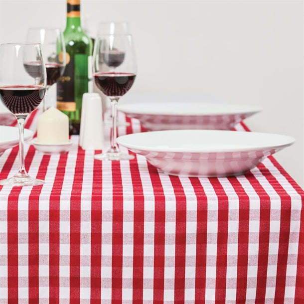 Comfort Gingham Tablecloths Red and White p_hb581