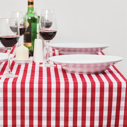 Comfort Gingham Tablecloths Red and White p_hb581