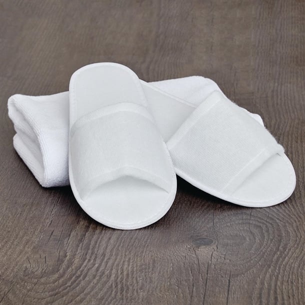 Mitre Essentials Slipperlite Open Toe Slippers White hr095