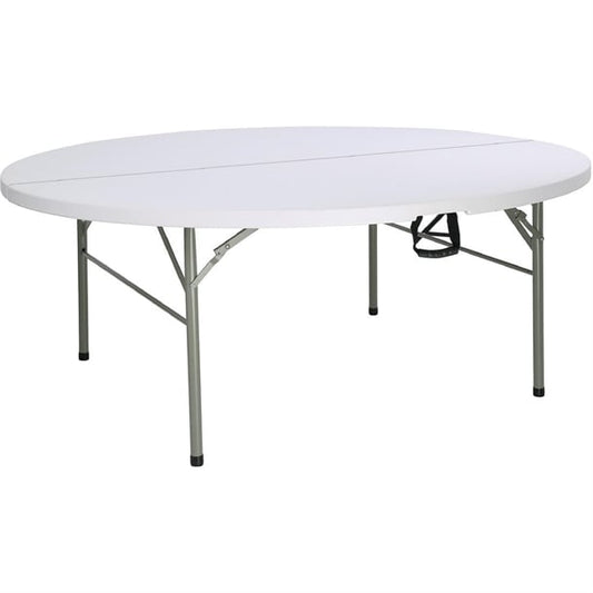 Bolero Round PE Centre Folding Table White 6ft hc270