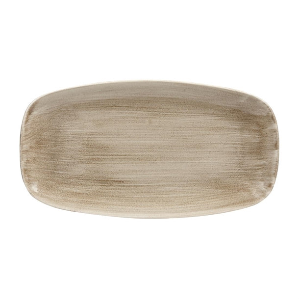 Churchill Stonecast Patina Antique Rectangular Plates Taupe 355mm (6 Pack) hc798
