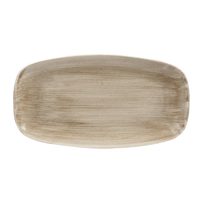 Churchill Stonecast Patina Antique Rectangular Plates Taupe 355mm (6 Pack) hc798
