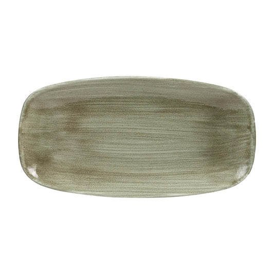 Churchill Stonecast Patina Antique Rectangular Plates Green 298mm (12 Pack) hc817