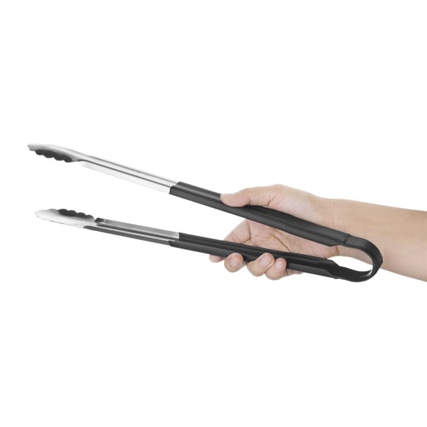 Hygiplas Colour Coded Serving Tong Black 405mm hc848
