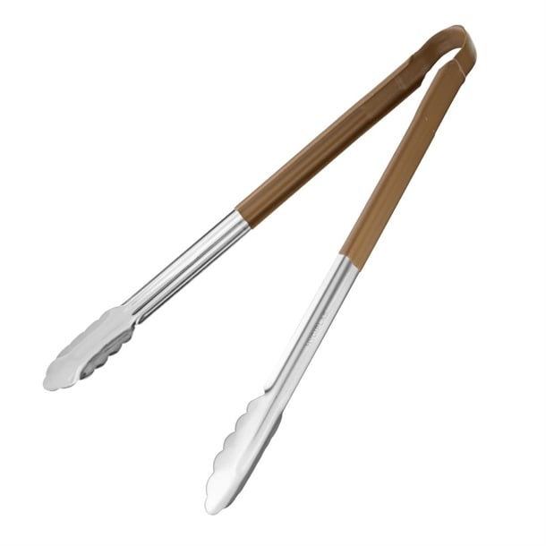 Hygiplas Colour Coded Serving Tong Brown 405mm hc850