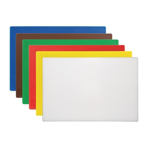 Hygiplas High Density Antibacterial 6-Piece Chopping Board Set 450x305x12mm hc862