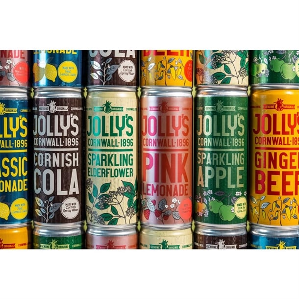 Jolly's Cornish Pink Lemonade Cans 250ml (24 Pack) hn942