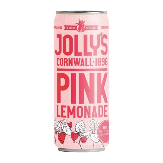 Jolly's Cornish Pink Lemonade Cans 250ml (24 Pack) hn942