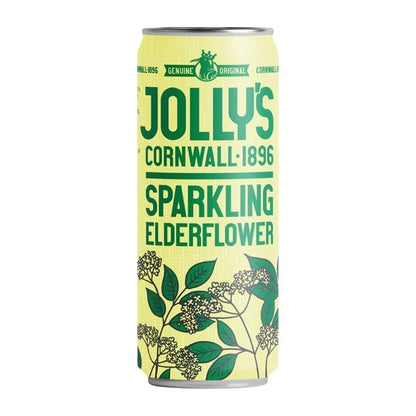 Jolly's Cornish Sparkling Elderflower Cans 250ml (24 Pack) hn945