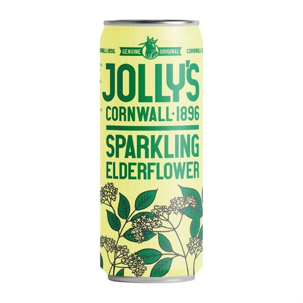 Jolly's Cornish Sparkling Elderflower Cans 250ml (24 Pack) hn945