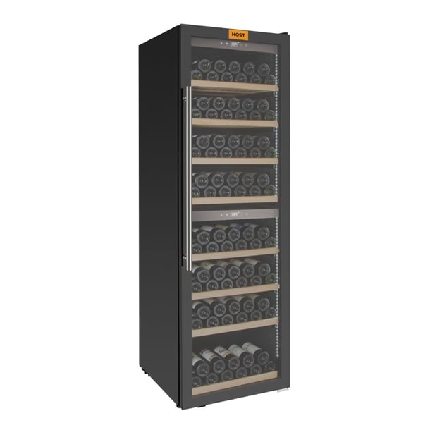 HOST 2 Zone Wine Fridge Black 180 Bottle ht256
