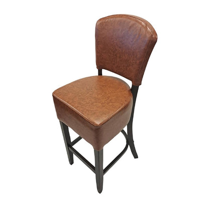 Hanoi Bar Chair in Dark Walnut with Bison Tan Vinyl hp774