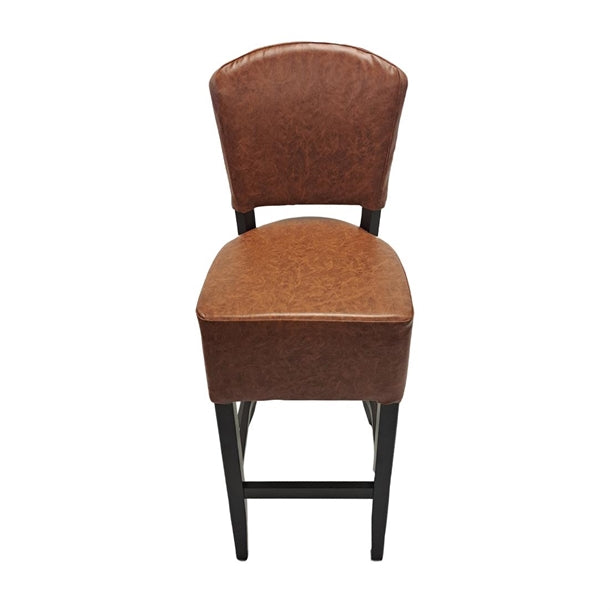Hanoi Bar Chair in Dark Walnut with Bison Tan Vinyl hp774