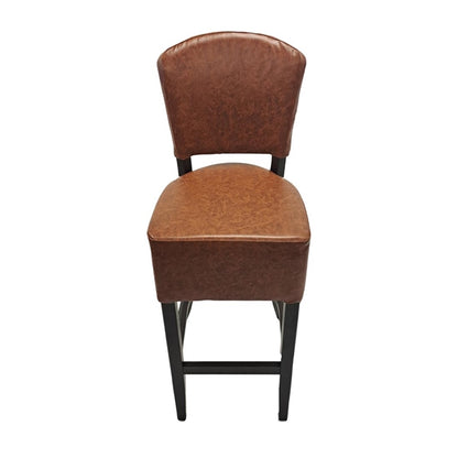 Hanoi Bar Chair in Dark Walnut with Bison Tan Vinyl hp774
