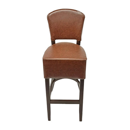 Hanoi Bar Chair in Dark Walnut with Bison Espresso Vinyl hp775
