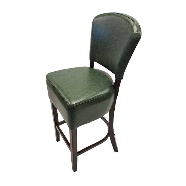 Hanoi Bar Chair in Dark Walnut with Bison Cedar Vinyl hp776