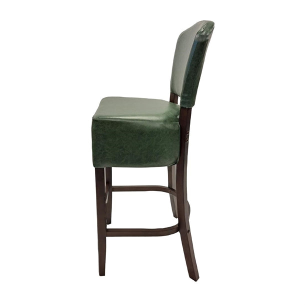 Hanoi Bar Chair in Dark Walnut with Bison Cedar Vinyl hp776