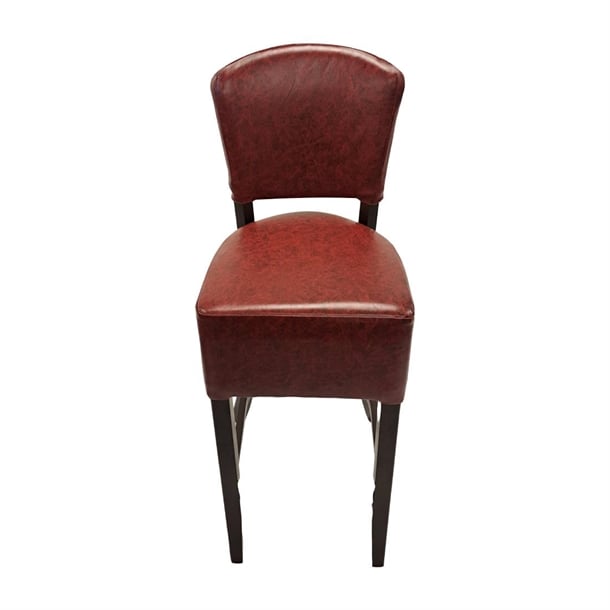 Hanoi Bar Chair in Dark Walnut with Bison Bordeaux Vinyl hp777