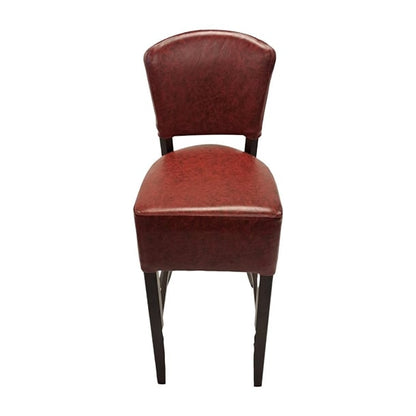 Hanoi Bar Chair in Dark Walnut with Bison Bordeaux Vinyl hp777