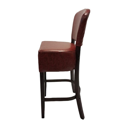 Hanoi Bar Chair in Dark Walnut with Bison Bordeaux Vinyl hp777