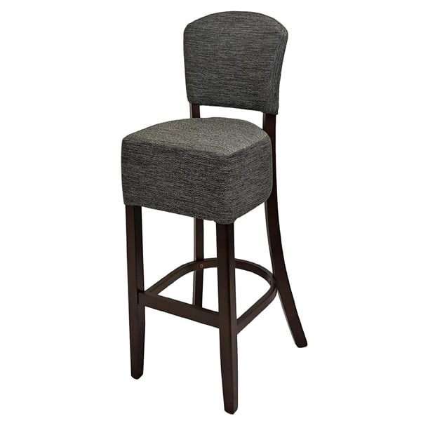 Hanoi Bar Chair in Dark Walnut with Shetland Smoke Seatpad hp779